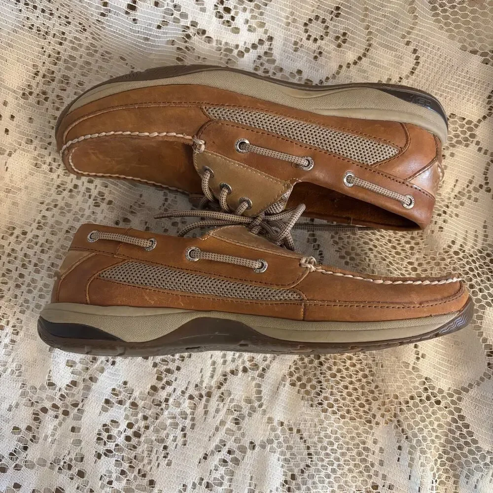 Sperry Intrepid Men's US 9 M Dark Tan Leather Boat Shoes